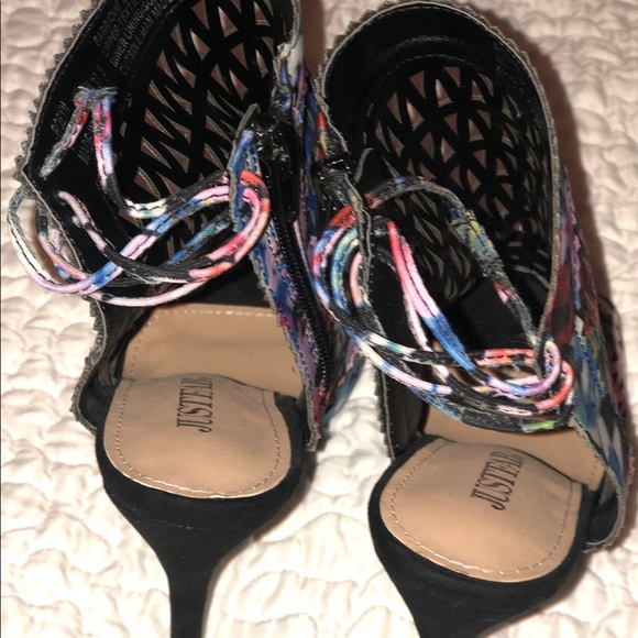 NWOT Justfab Robyn cutout open toe heeled sandals - Picture 8 of 10